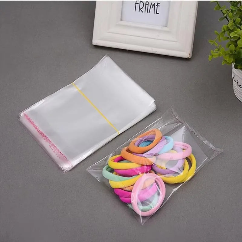100-500pcs Clear Opp Self Adhesive Bags Transparent Plastic