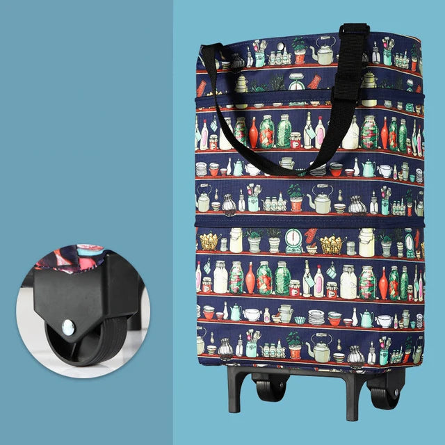 Folding Storage Bag High Capacity Shopping Food Organizer
