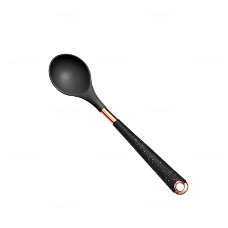1-Pack Silicone Utensils Non-Stick Cooking Gold Plated Heat