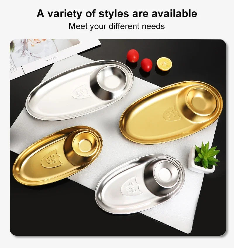304 Stainless Steel Dinner Tray Lunch Container Snack