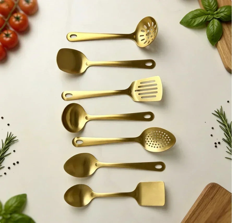 Gold Utensils Stainless Steel Cooking Cooking Spatula Slotted