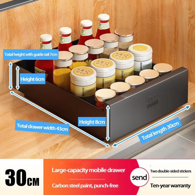 Under-Sink Cabinet Drawer Slide Pull-Out Draining Shelf