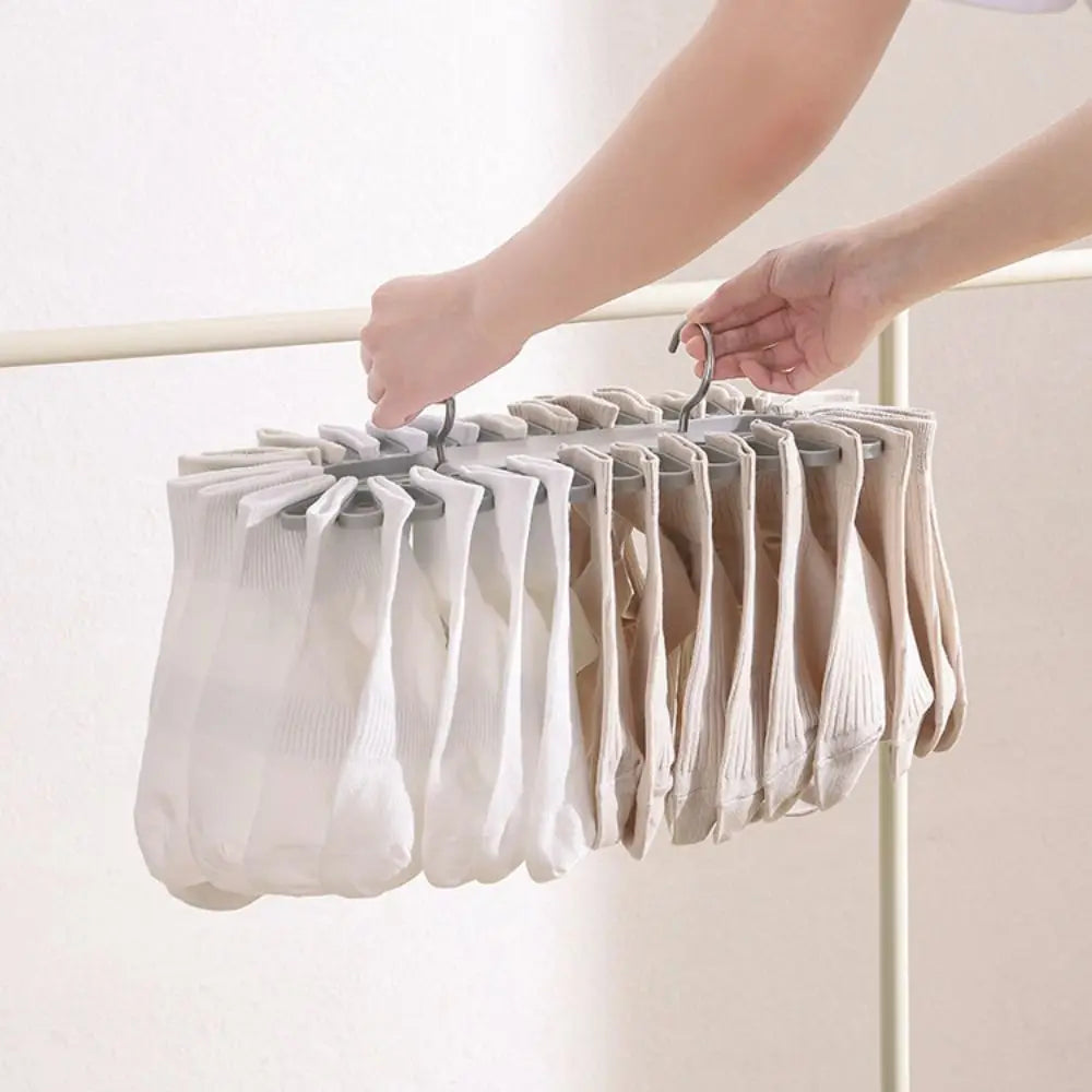 Folding Socks Drying Rack Space Saving 32 Clips