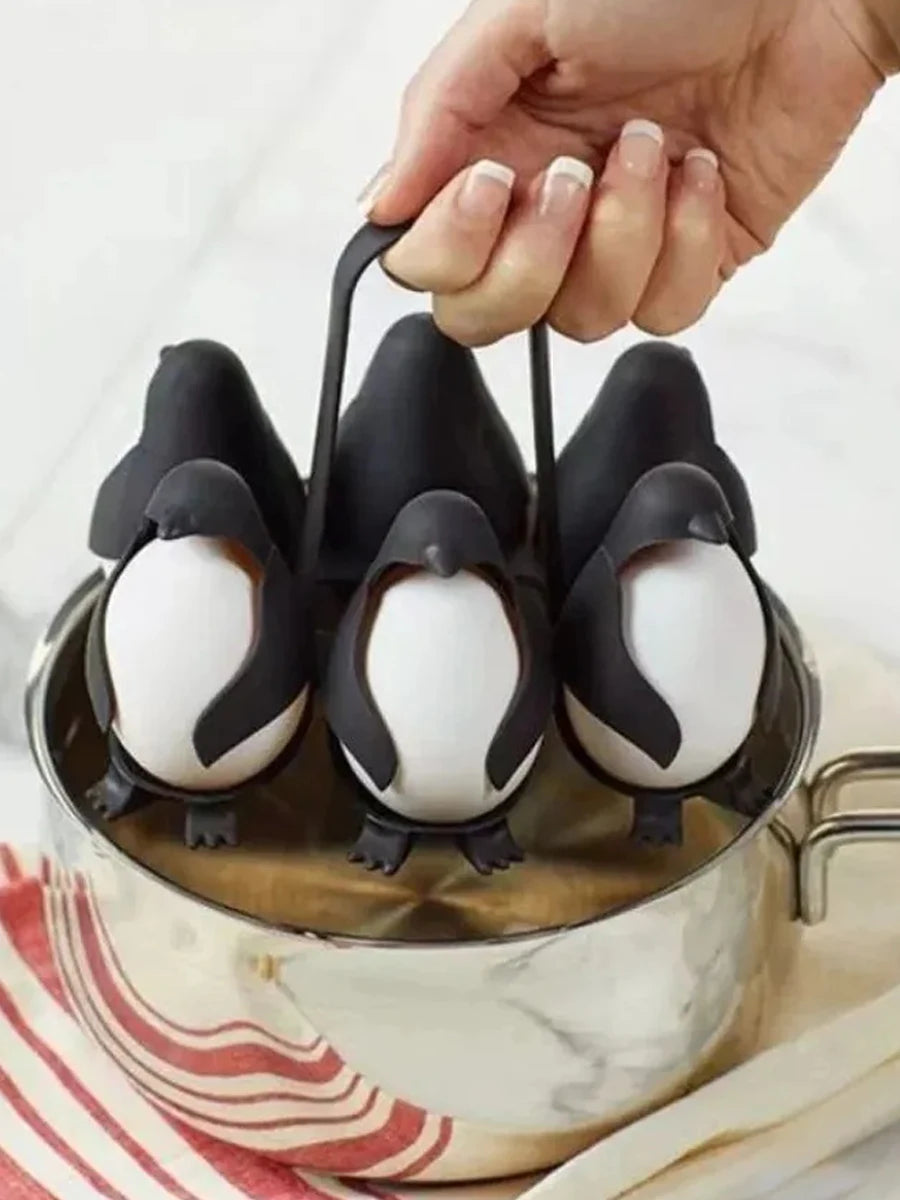 Penguin Egg Steamer & Refrigerator Egg Holder 6pcs
