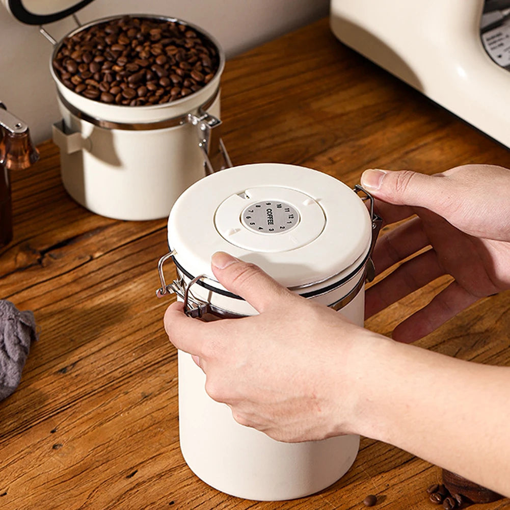 304 Stainless Steel Coffee Beans Vacuum Storage Jar