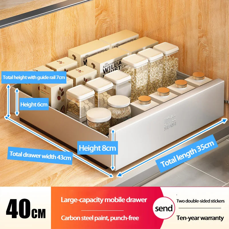 Under-Sink Cabinet Drawer Slide Pull-Out Draining Shelf