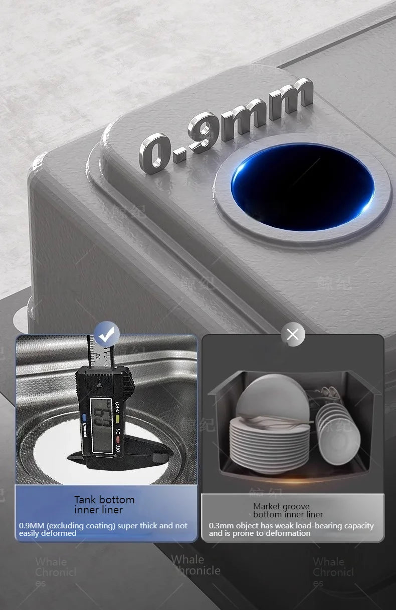 Stainless Steel Sink Gray Large Slot Wash Vegetables