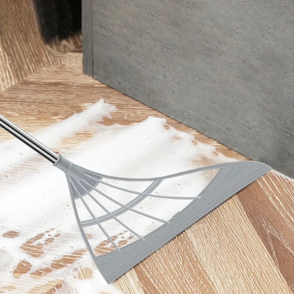 Silicone Floor Scraper Broom - Non-Stick Hair &
