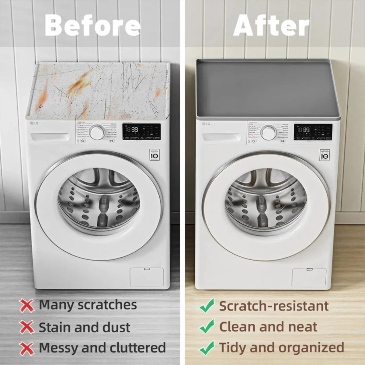 Grey Washer Dryer Top Cover Pack 27x27 Inch