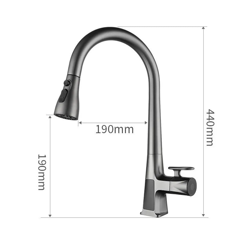 Pull Out Faucet Sensor Touchless Digital Display Water