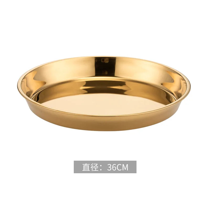 Food Grade Minimalist Gold Stainless Steel Dish Tray