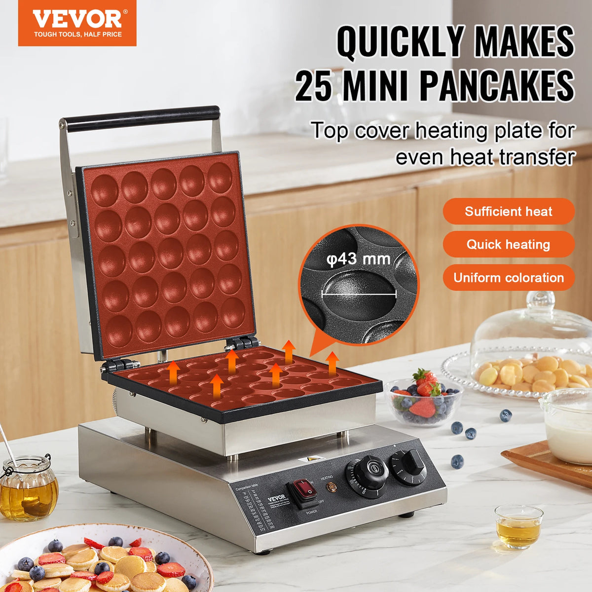 Succebuy 25pcs Electric Waffle Maker Mini Dutch Pancake