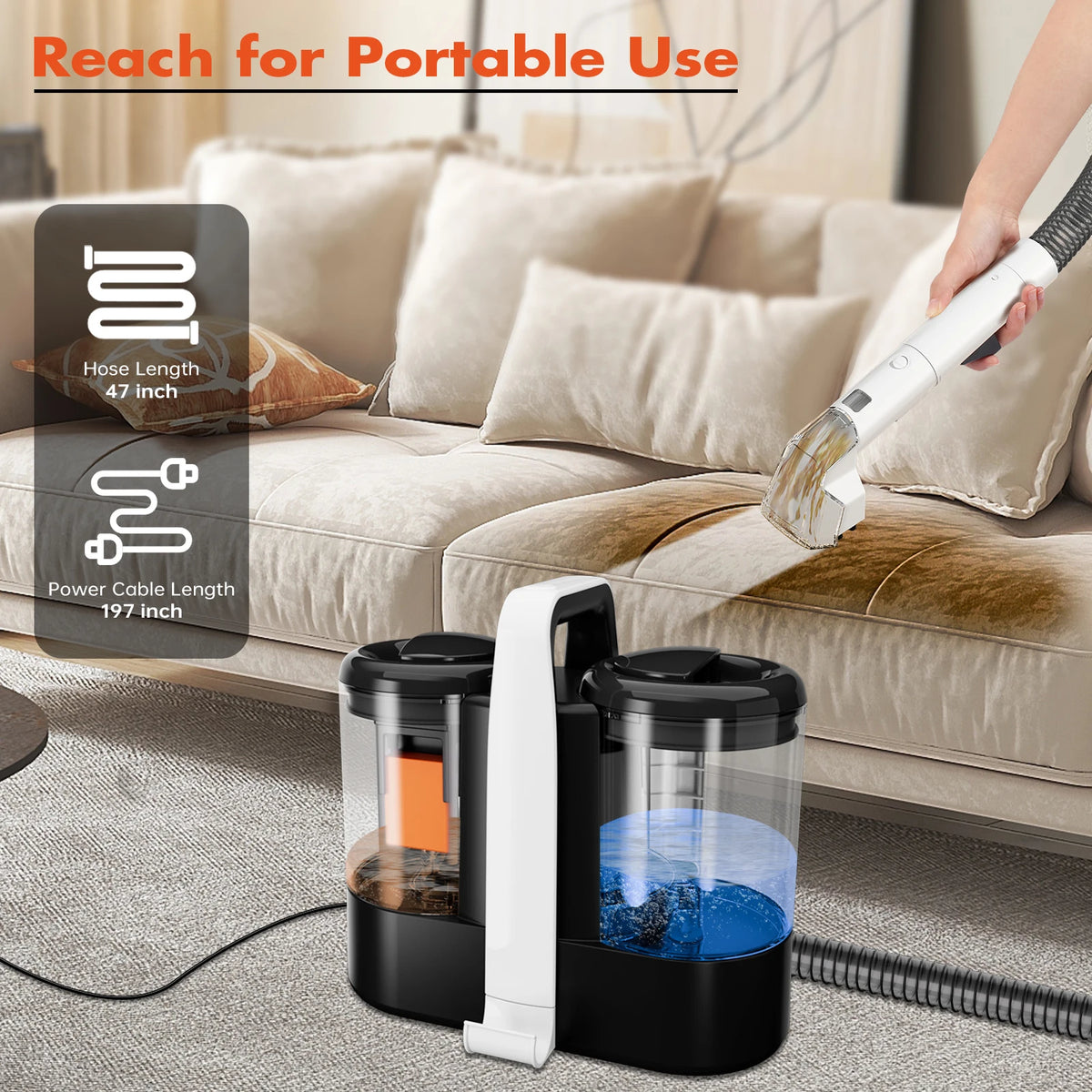 Omeser W07 15kpa Carpet Cleaner Machine 600w Upholstery
