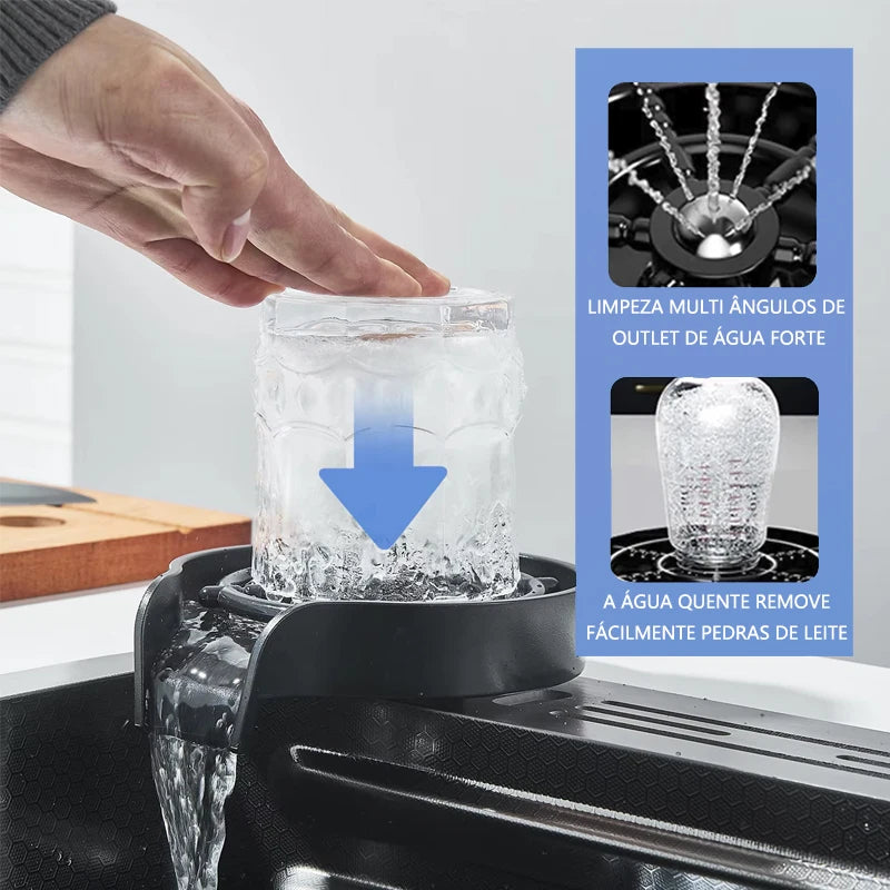 Stainless Steel Waterfall Sink Large Slot Integrated Faucet