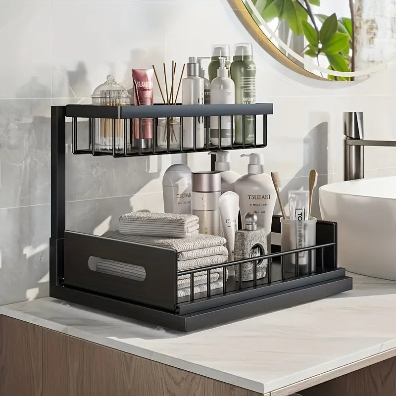 Pull Out Organizer Shelf Tier Storage Rack Large