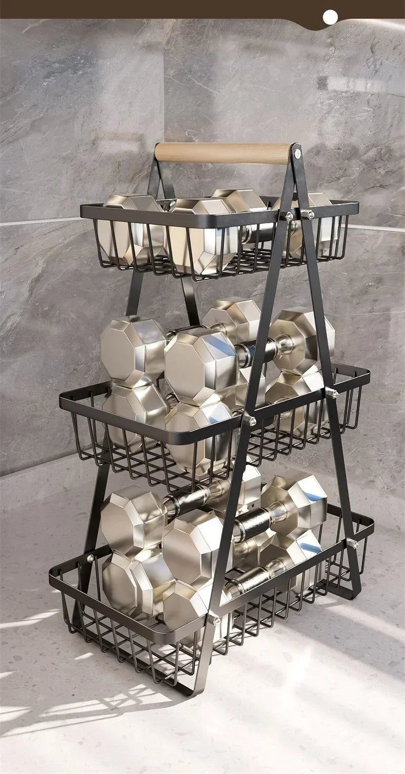 Tiers Countertop Fruit Basket Iron Art Organizer Fruits