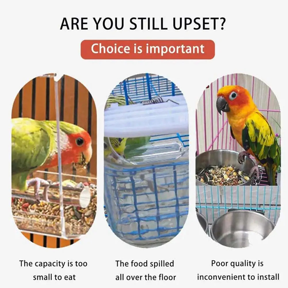 Clear Bird Feeding Device Anti-Waste Gravity Auto-Flow Station
