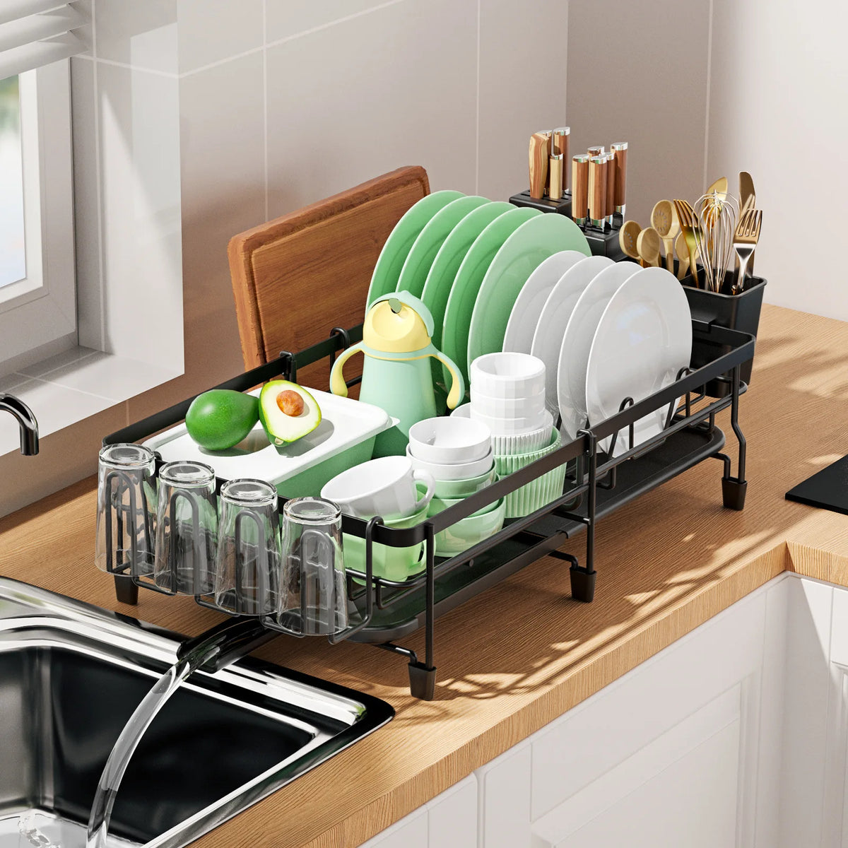 Dish Drying Rack Dish Rack Drainboard Expandable Dish