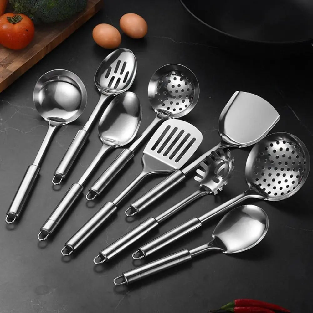 9pcs Cookware Stainless Steel Cooking Utensils Rust-Proof Durable