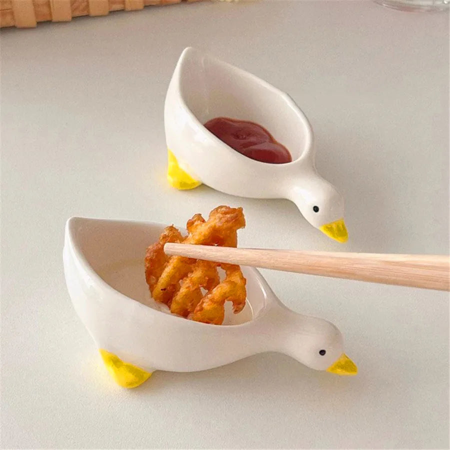 Ceramic Duck Seasoning Dish Salad Dipping Dish Cream