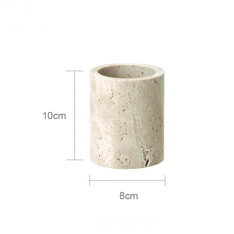 Beige Travertine Bathroom Natural Marble Soap Dispenser Soap