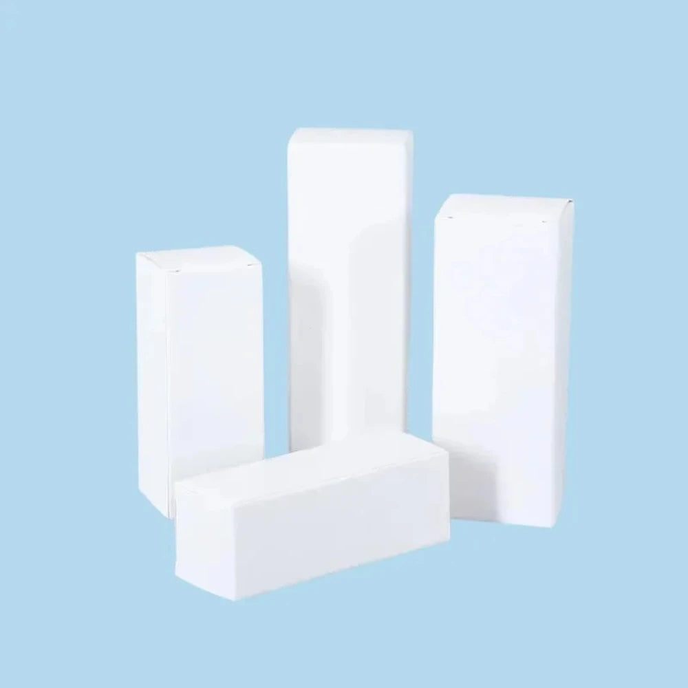 50pcs Small Long Tube Cardboard Box Blank Paper