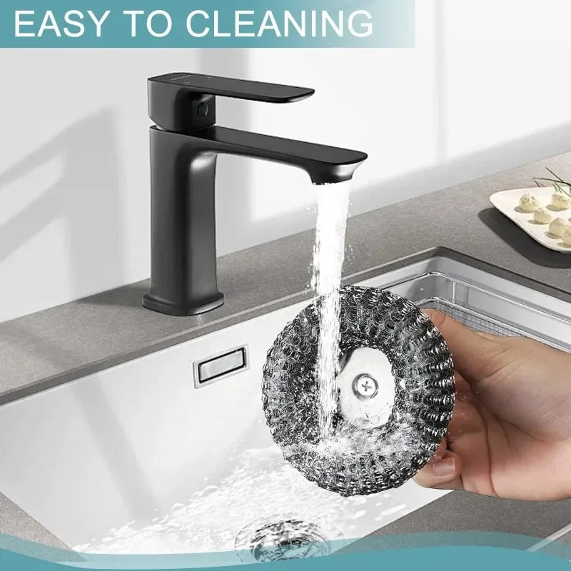 Stainless Steel Pot Brush Handle Robust Metal Ball