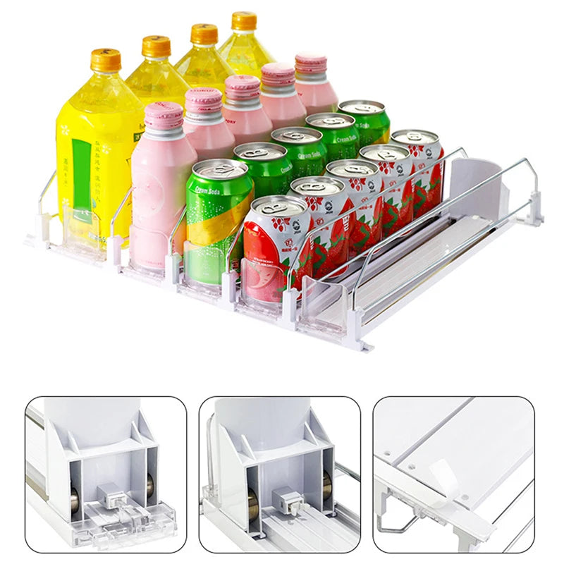 Push Rack Beverage Thruster Dispenser Storage Soda Can