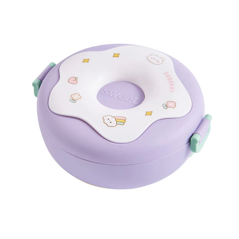 Lunch Box Kid School Child Snack Box Donut