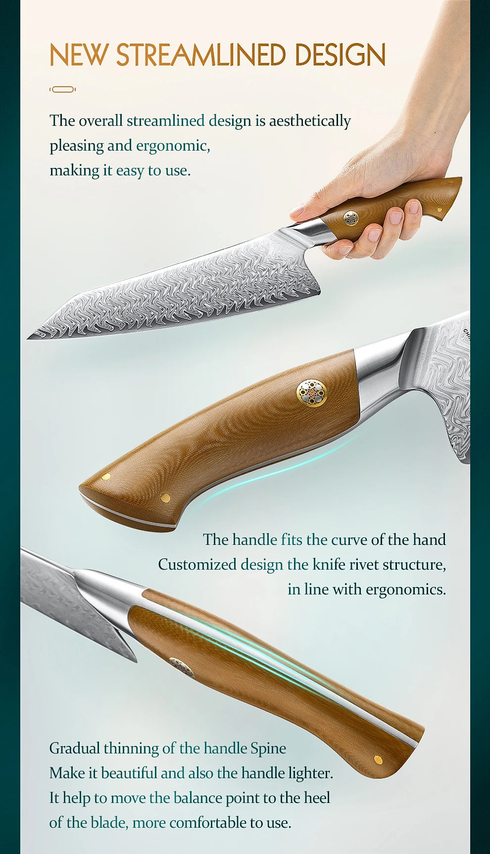 Hezhen Inch Chef Knife 67 Layers Damascus Steel