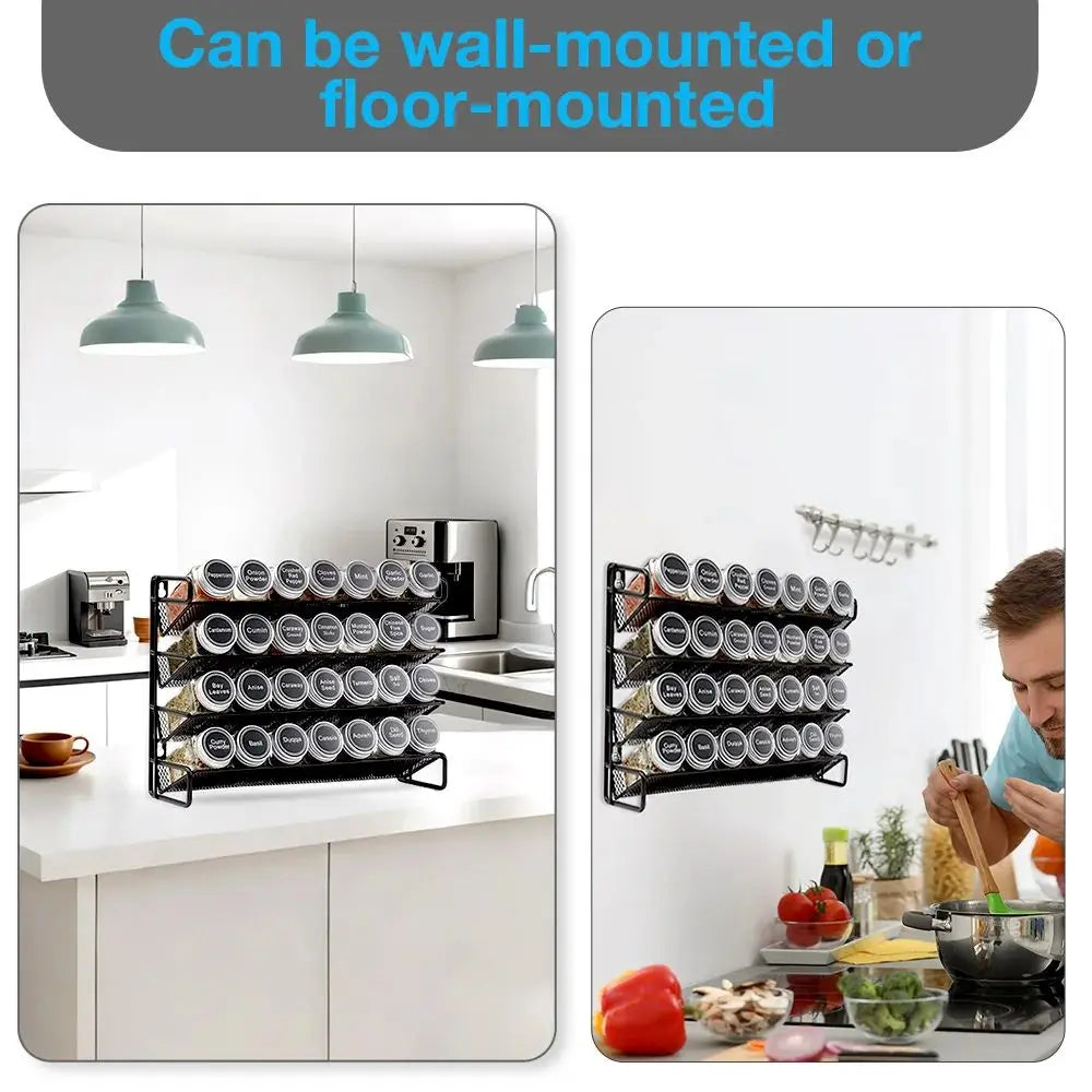 3/4tier Spice Rack Counter Standing Wall Mounted Spice