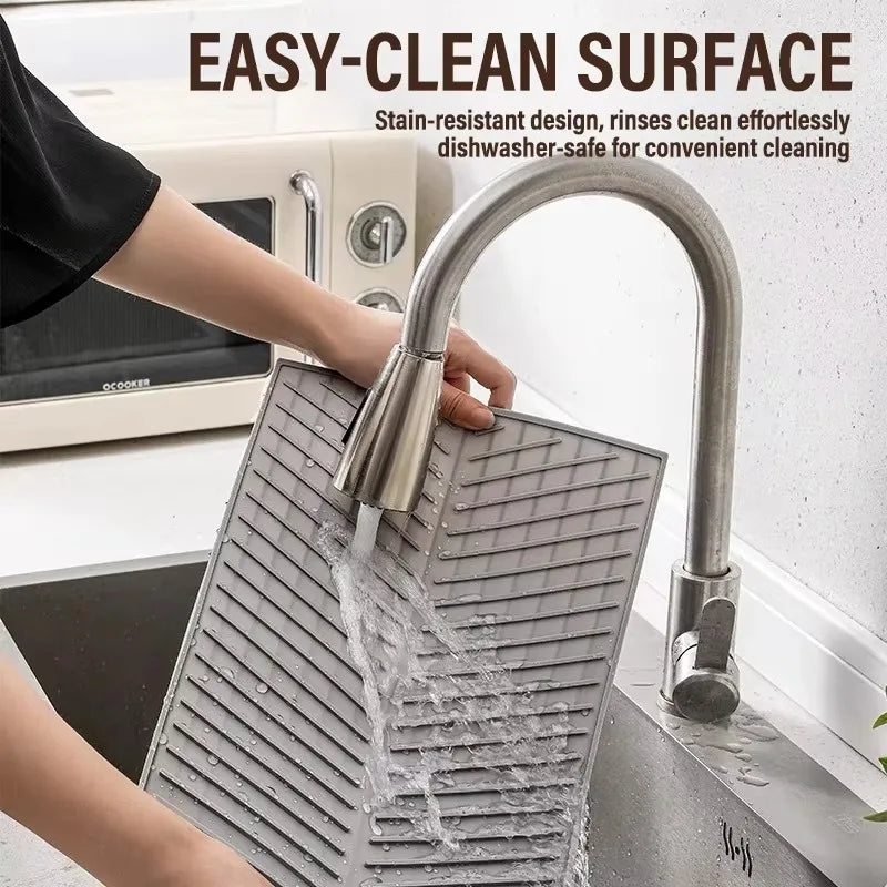 Silicone Drying Mat Pot Dishes Nonslip Heat Resistant