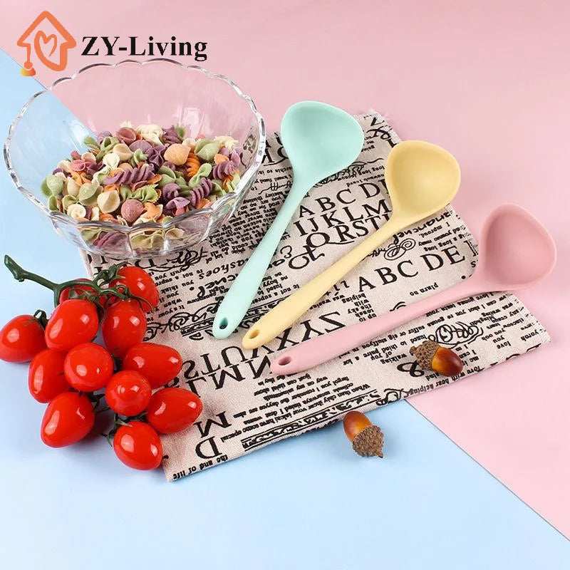 Long Handle Silicone Soup Spoon Large Ramen Noodles