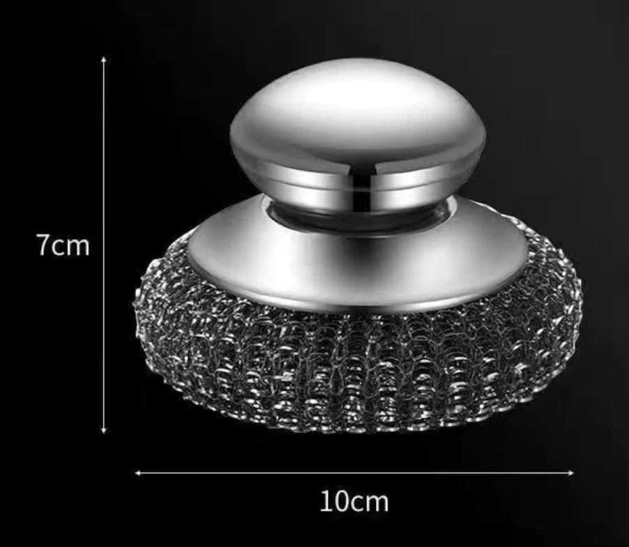 Stainless Steel Pot Brush Handle Robust Metal Ball