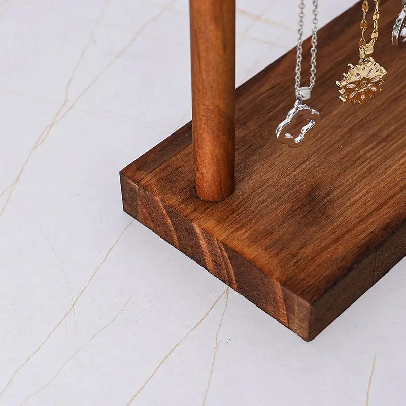 Jewelry Organizer Display Stand Solid Wood Necklace Hanging