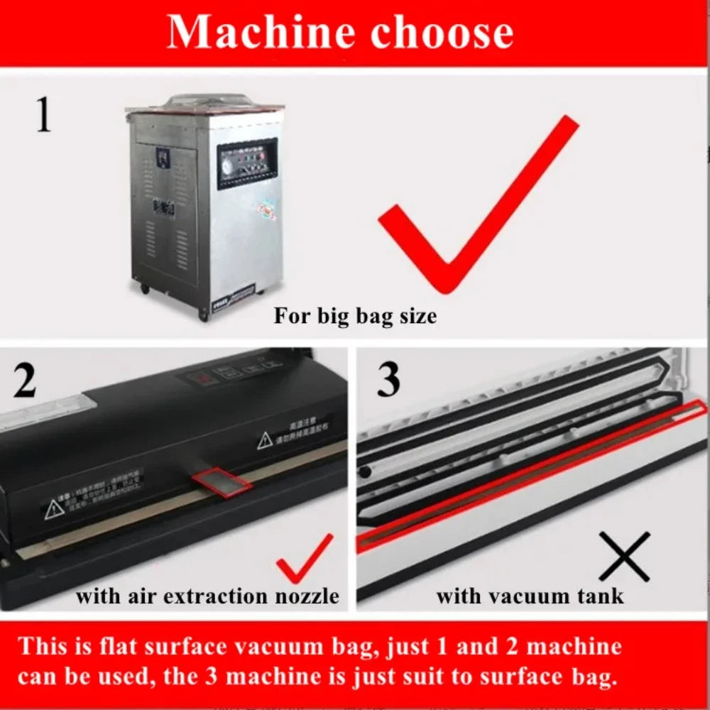 100pcs Clear Transparent Vacuum Sealer Bags Food Storage