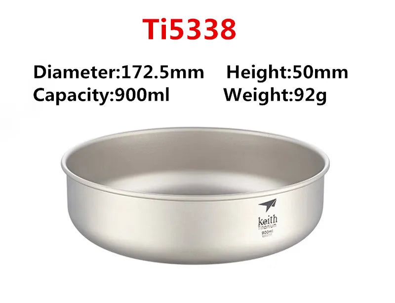 Keith Camping Tableware Titanium Bowls Pan Fruit Vegetable