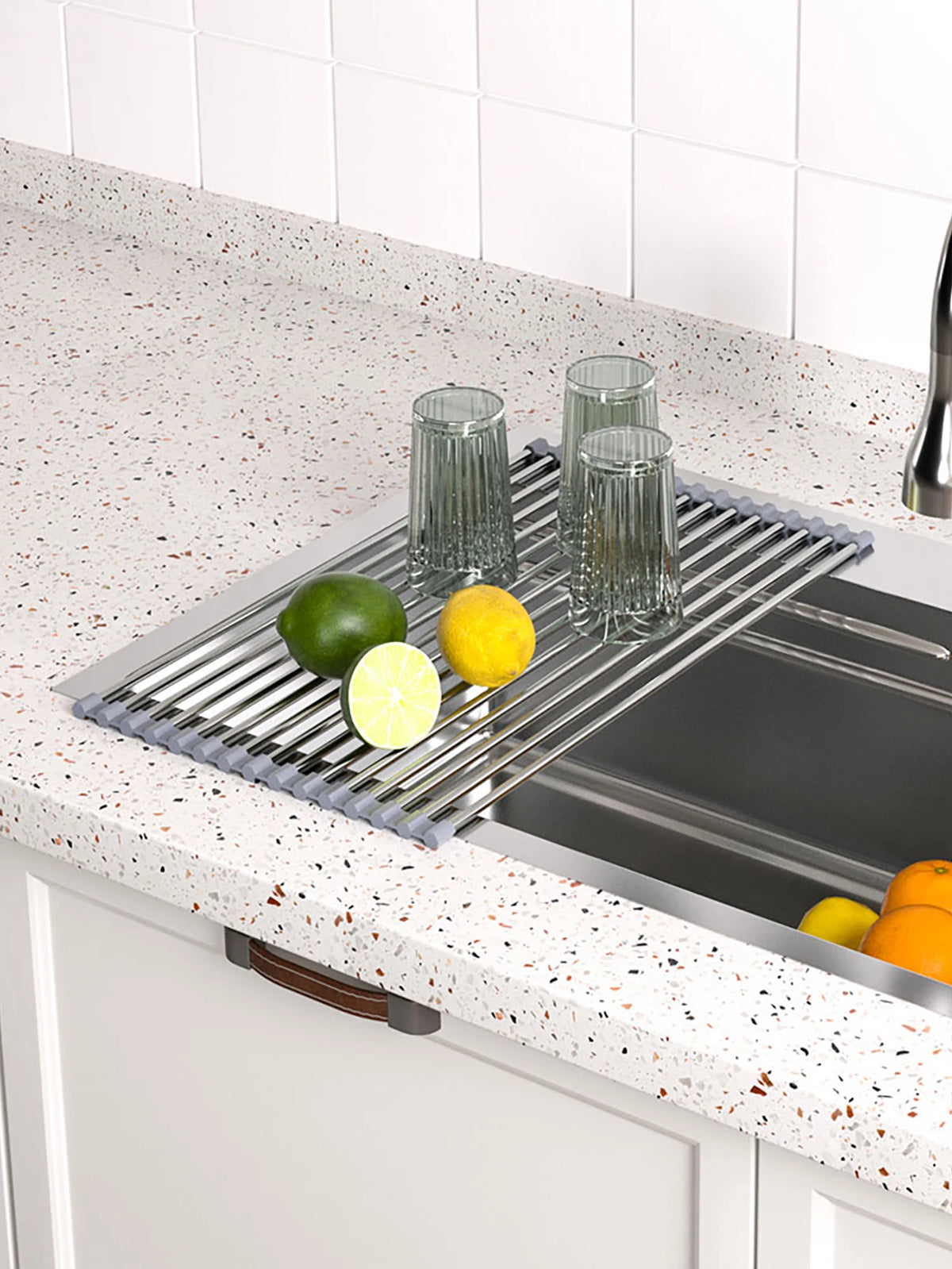 Roll Up Dish Drying Rack Over Sink Stainless