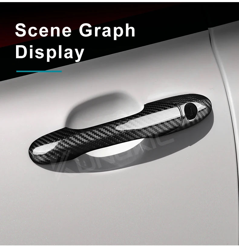 Real Hard Carbon Fiber Door Handle Cover Fiat