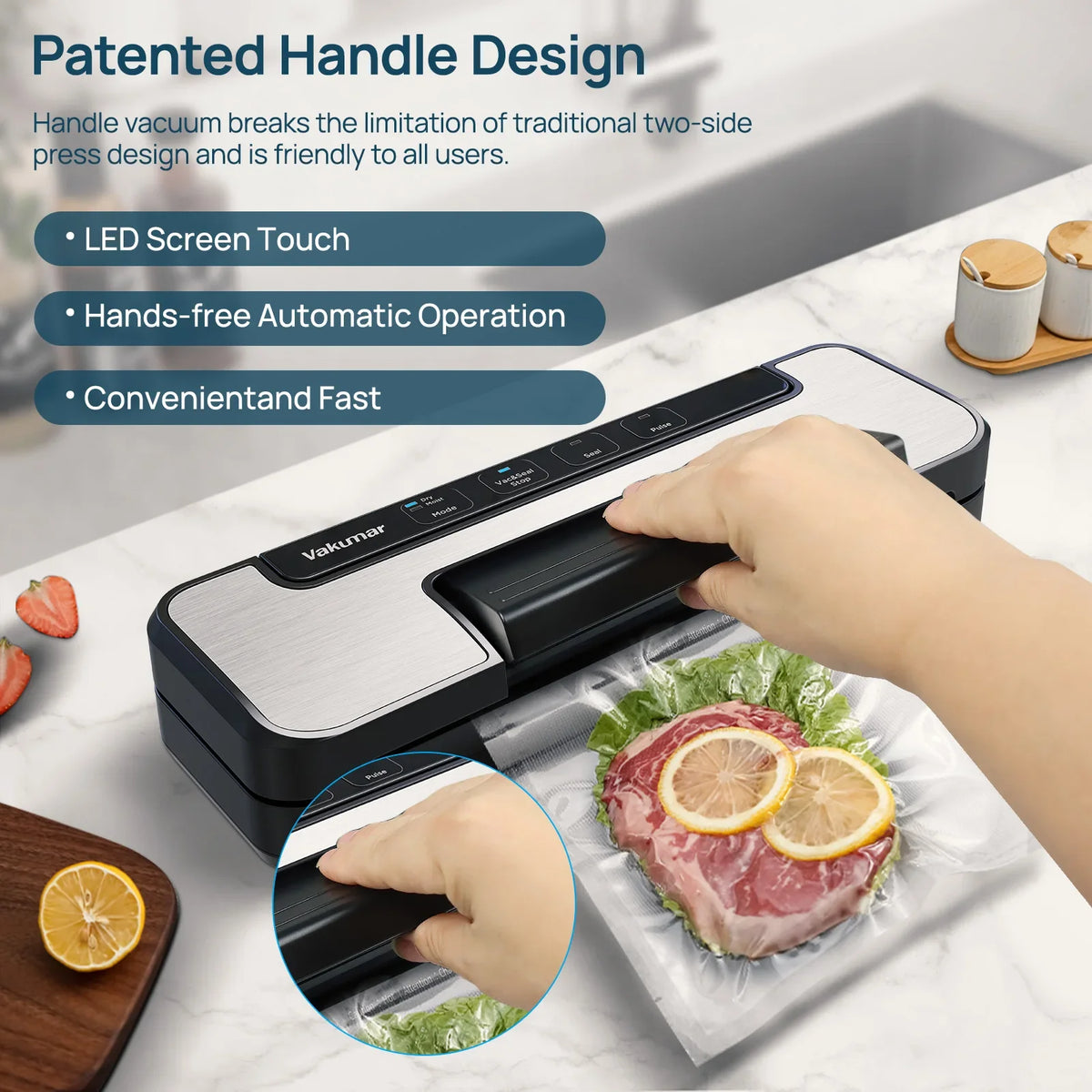 Vakumar Vh1506 Vacuum Sealer Machine Sous Vide Handle
