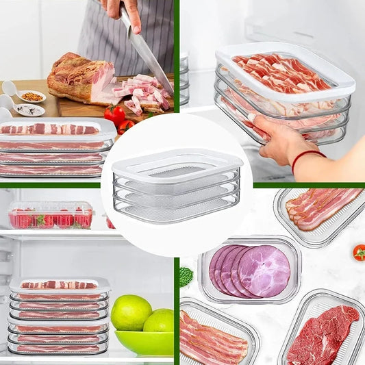Meat Container Fridge Stackable Cold Cuts Storage Containers