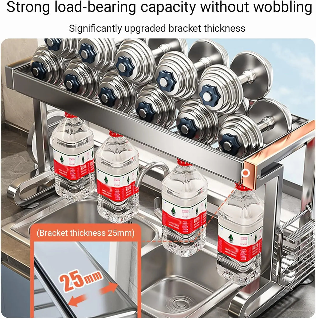 304 Stainless Steel Sink Rack Multi-Functional Dish Drainer