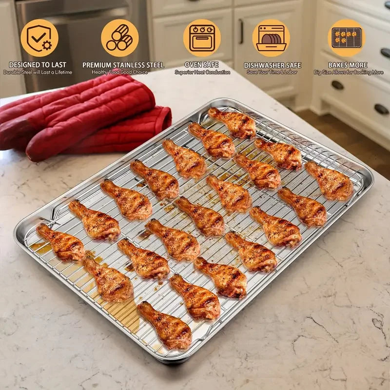 Large Size Stainless Steel Baking Tray Cooling Rack