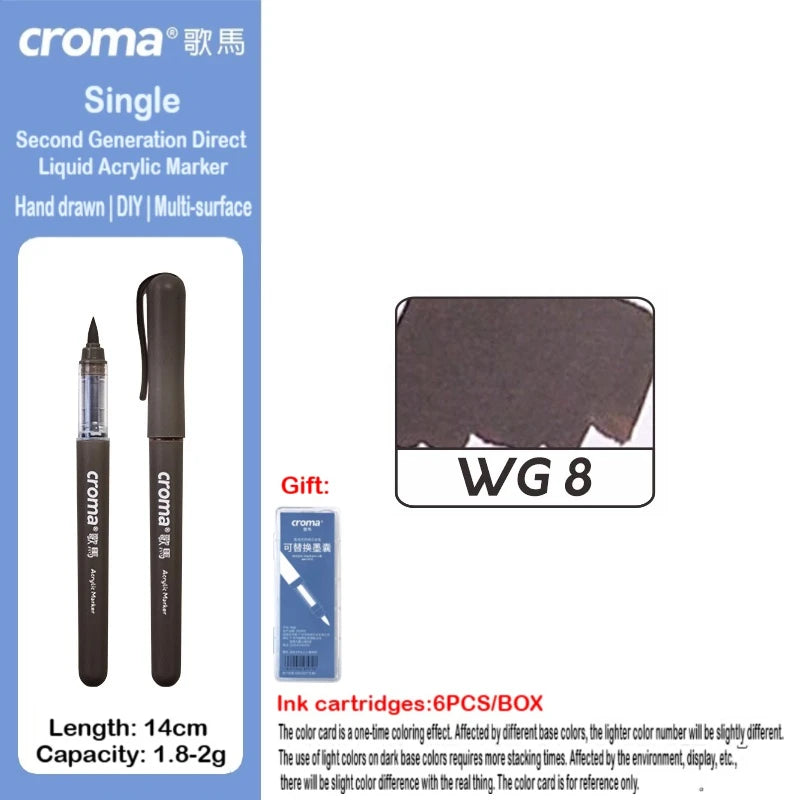 Croma 160/1 Colors Refillable Direct Liquid Acrylic Marker