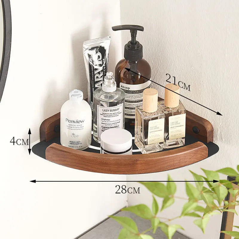 Black White Bathroom Shelves Wall Mountedspace Aluminum Wood