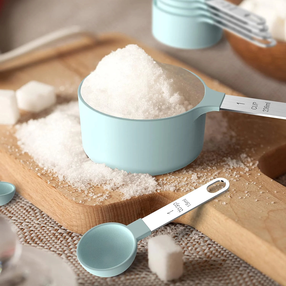 8pcs Measuring Cups & Spoons Stackable Nesting Measure