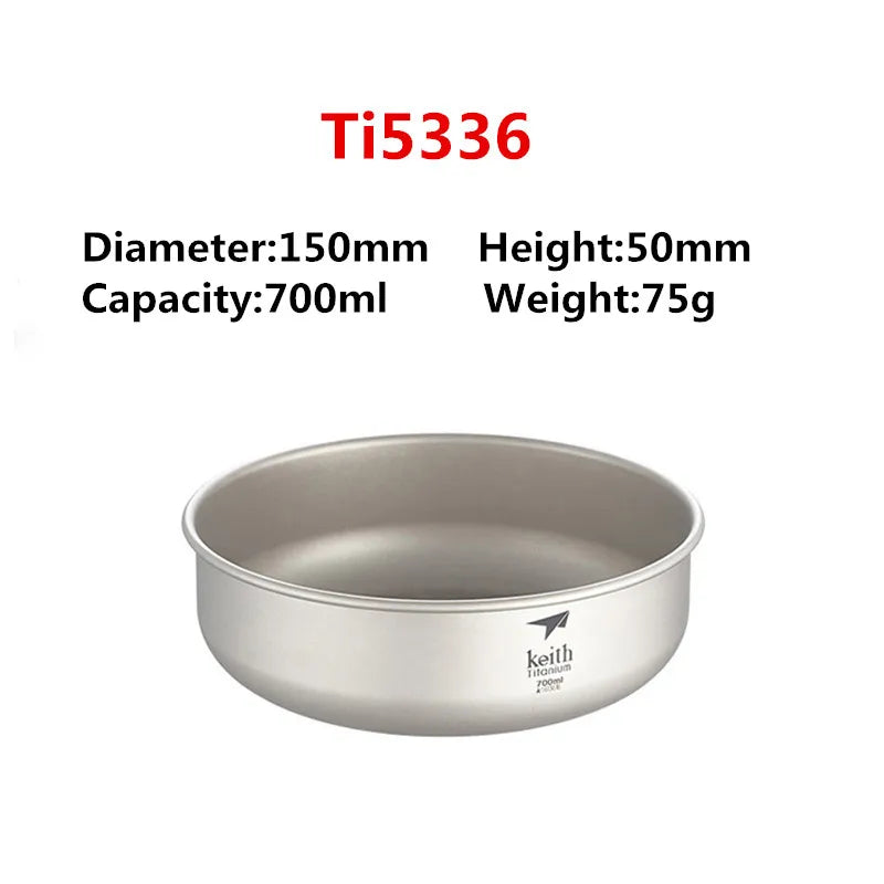 Keith Camping Tableware Titanium Bowls Pan Fruit Vegetable