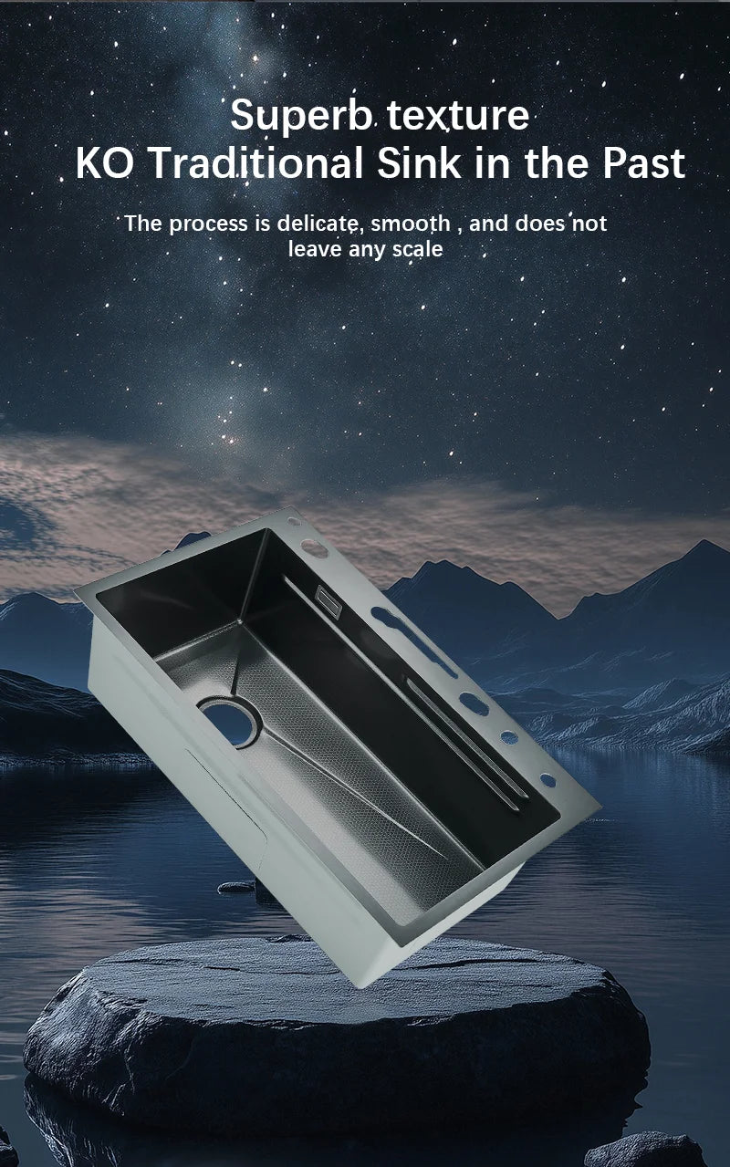 Grey Stainless Steel Digital Sink Cold Pull Out