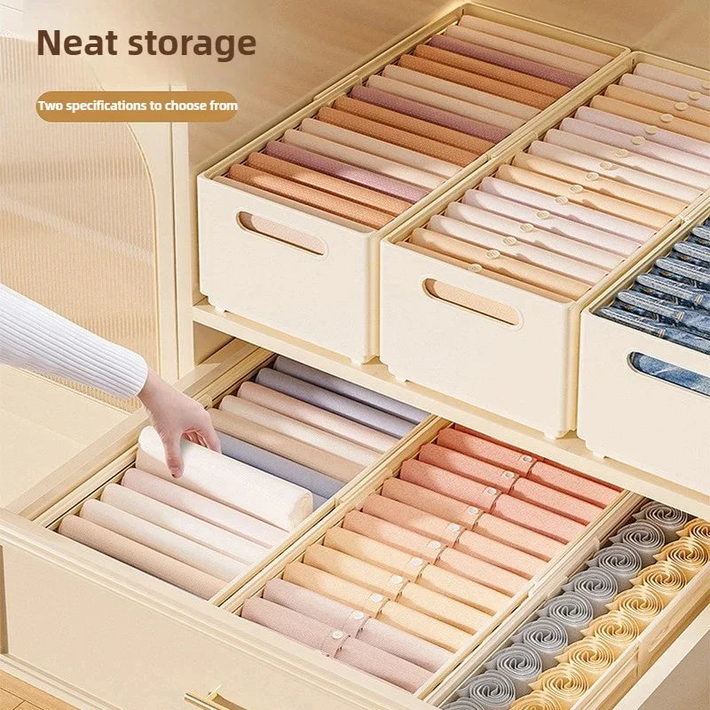 Adjustable Clothes Storage Box Closet Organizer Categorized
