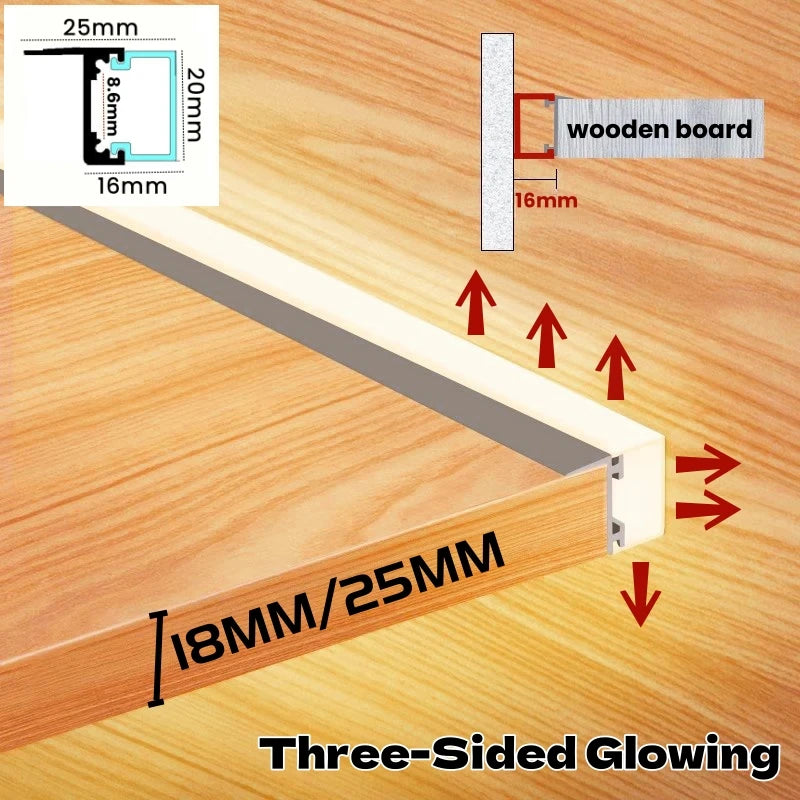 Recessed Splint Led Cabinet Shelf Lamp Aluminum Profile